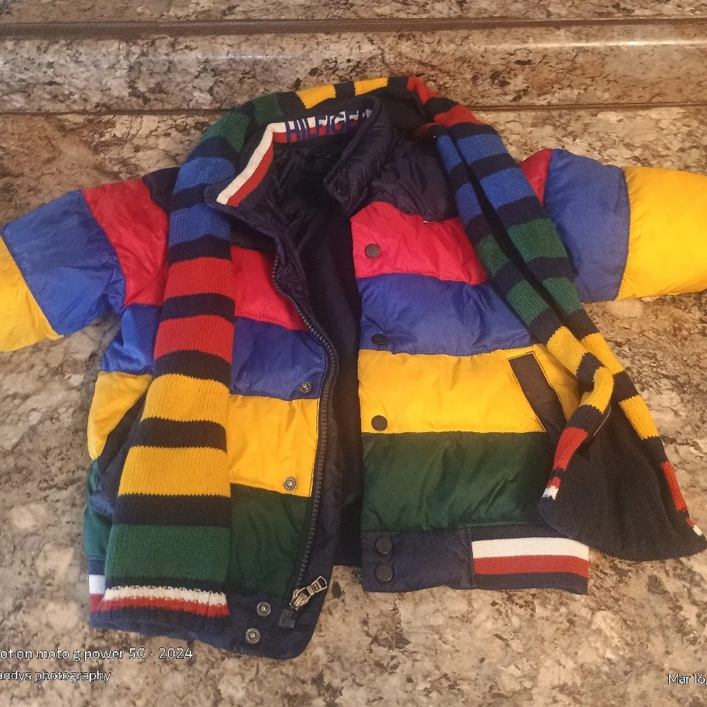Tommy Hilfiger Boys Coat Size 4/5 Years (Xs) Coat And Scarf Set
